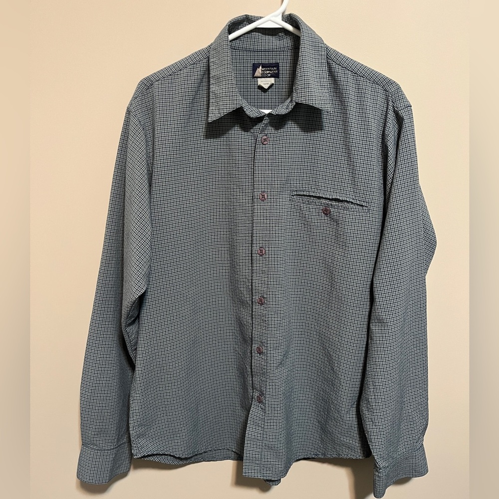 MEC Blue Checkered Button Down Shirt, size M